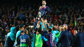 Защитникът на Барселона Жерар Пике който изигра последния мач за