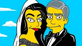 Сватбата на Джордж Клуни и Амал - симпсънизиран вариант