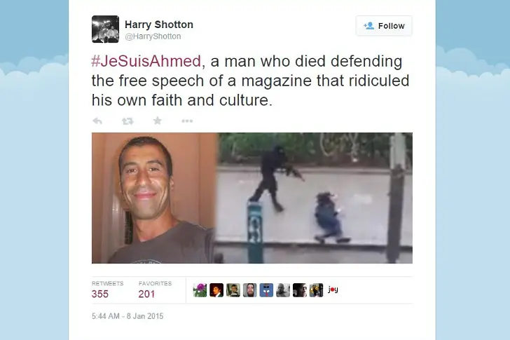 #JeSuisAhmed за убития в Париж полицай мюсюлманин