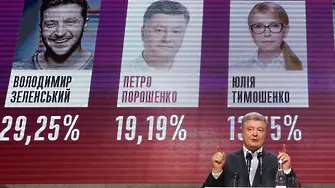 Комикът Зеленски със стабилна преднина пред президента Порошенко 