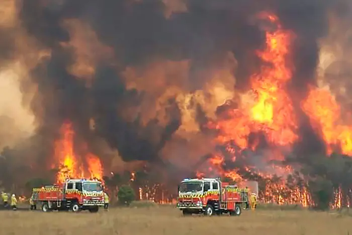 Новогодишен ужас в Австралия: десетки хиляди в капан от огън (СНИМКИ)