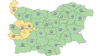COVID картата: само четири области извън зелената зона
