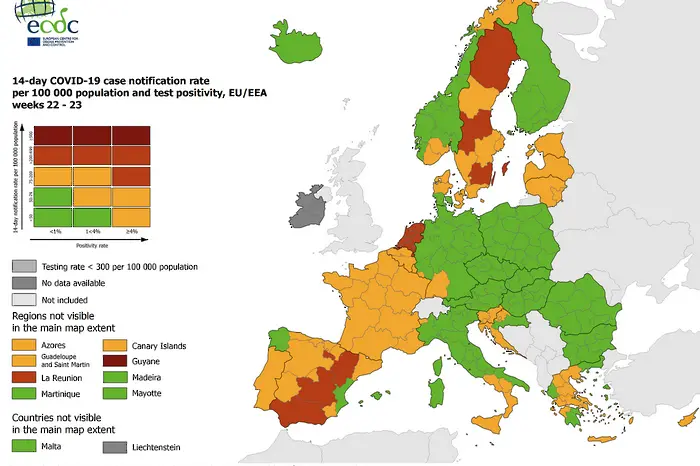 България вече е в нискорисковата зона на COVID картата на ЕС