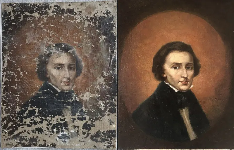 Олющена картина от битак се оказа портрет на Шопен от 19-и век