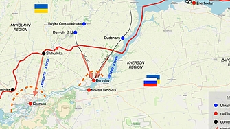 Украинските сили освободиха множество населени места на източния бряг на