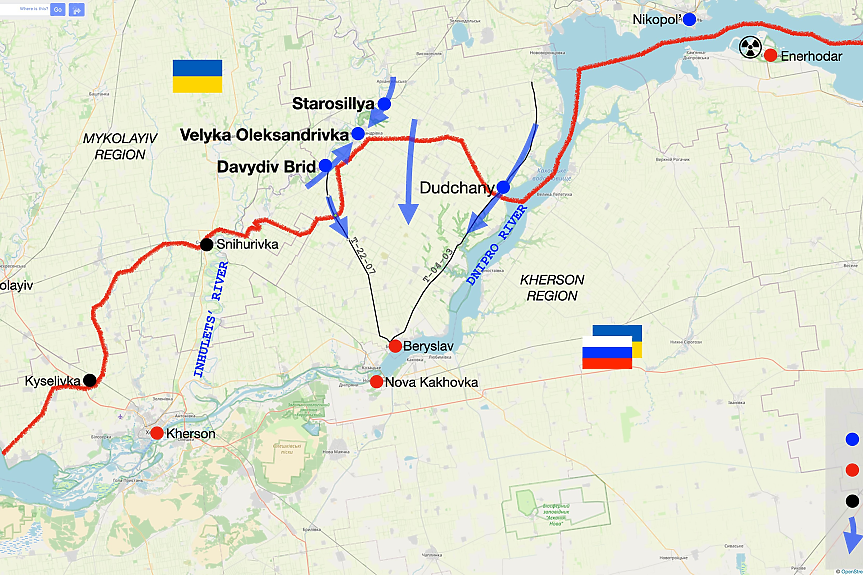 Руският фронт в Херсонската област се разпадна (ВИДЕО+КАРТИ)