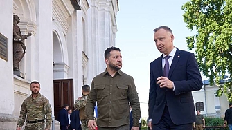 Украинският президент Володимир Зеленски и полският му колега Анджей Дуда