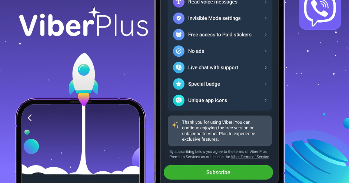 Viber Plus, платеният абонамент на популярното чат-приложение, вече е достъпна