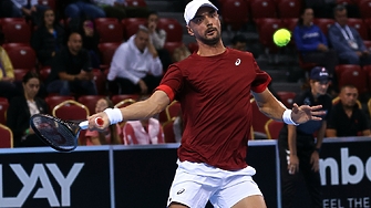 Националите на България за Купа Дейвис Димитър Кузманов и Александър