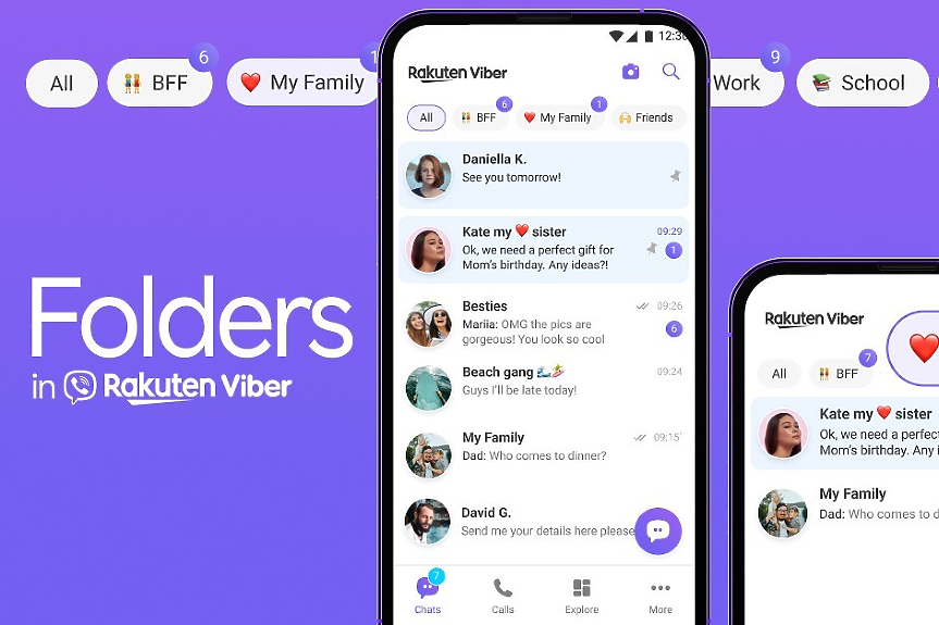 Viber пуска нова функция - чат папки