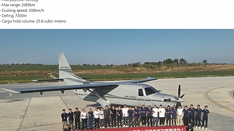 Китайската авиация отбеляза ново постижение с изпитателния полет на безпилотен