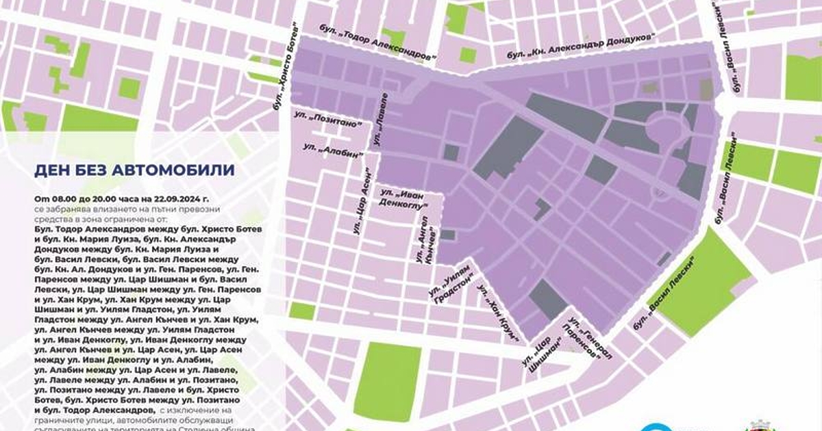 София се включва в европейската инициатива Ден без автомобили на 22