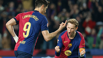 Нападателят Роберт Левандовски вкара гол от дузпа през първото полувреме