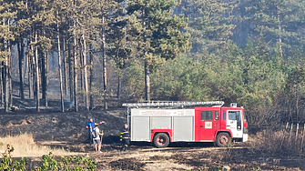 Пожарът който гореше край ямболското село Воденичане и автомагистрала Тракия