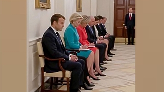 На срещата на украинския президент Володимир Зеленски с американския държавен глава Доналд Тръмп във