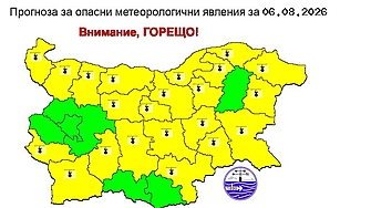 Жега в по-голямата част от страната